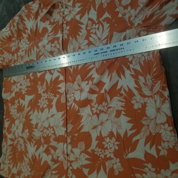 Harper Greer Women's Button Down Tunic Top 3/4 Sleeves Floral Orange Size XXL - Picture 9 of 10